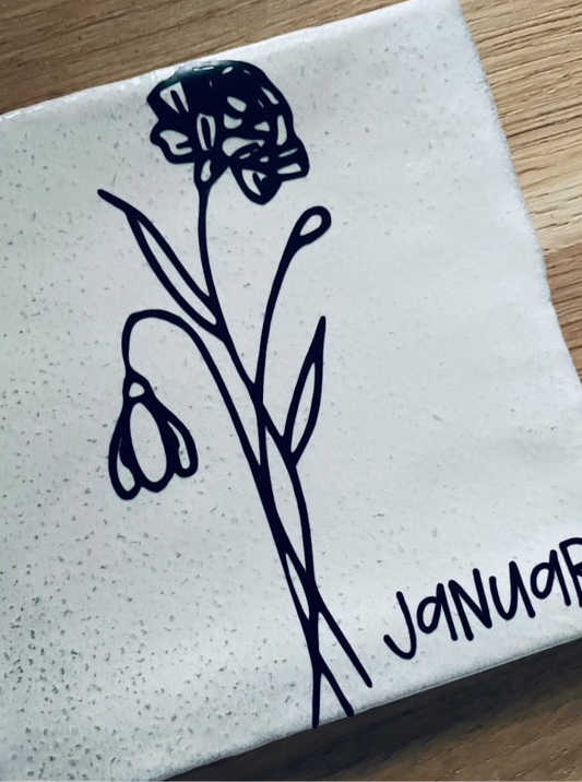 Tegeltje met geboortebloemen