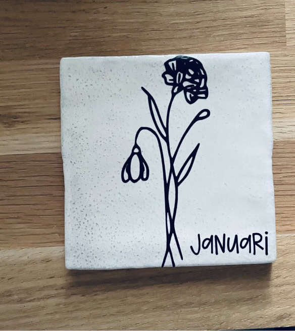 Tegeltje met geboortebloemen