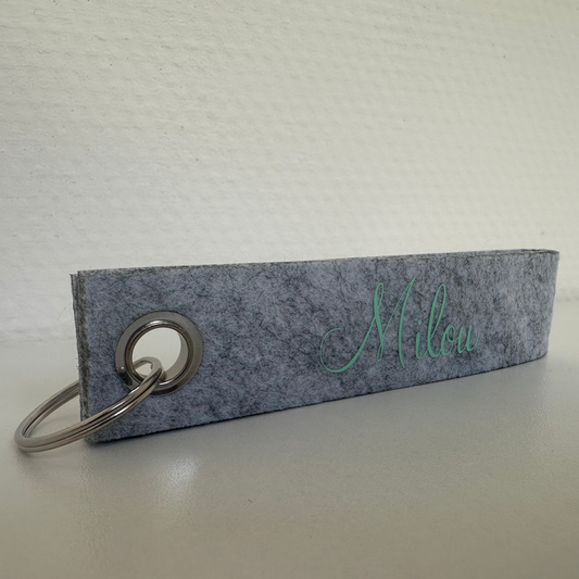 Gepersonaliseerde stoffen sleutelhanger