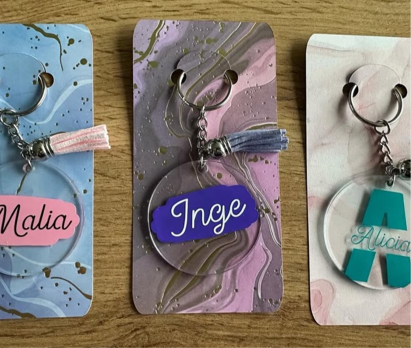 Gepersonaliseerde ronde sleutelhanger