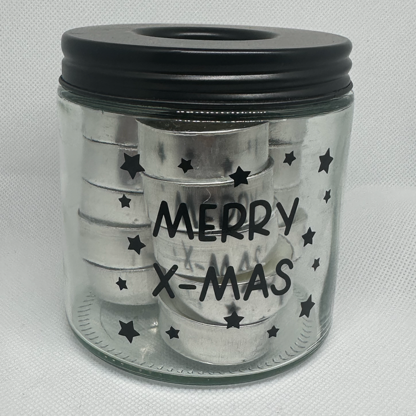 Pot met waxinelichtjes - Merry Christmas