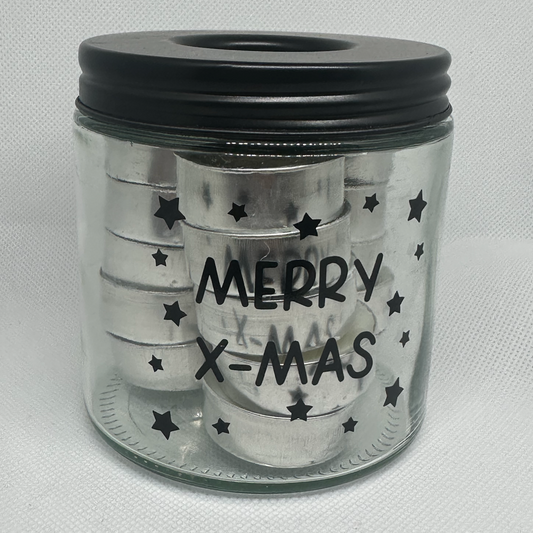 Pot met waxinelichtjes - Merry Christmas