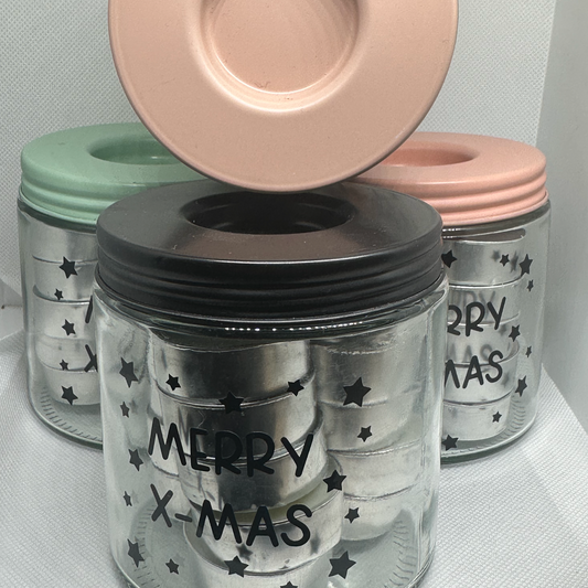 Pot met waxinelichtjes - Merry Christmas