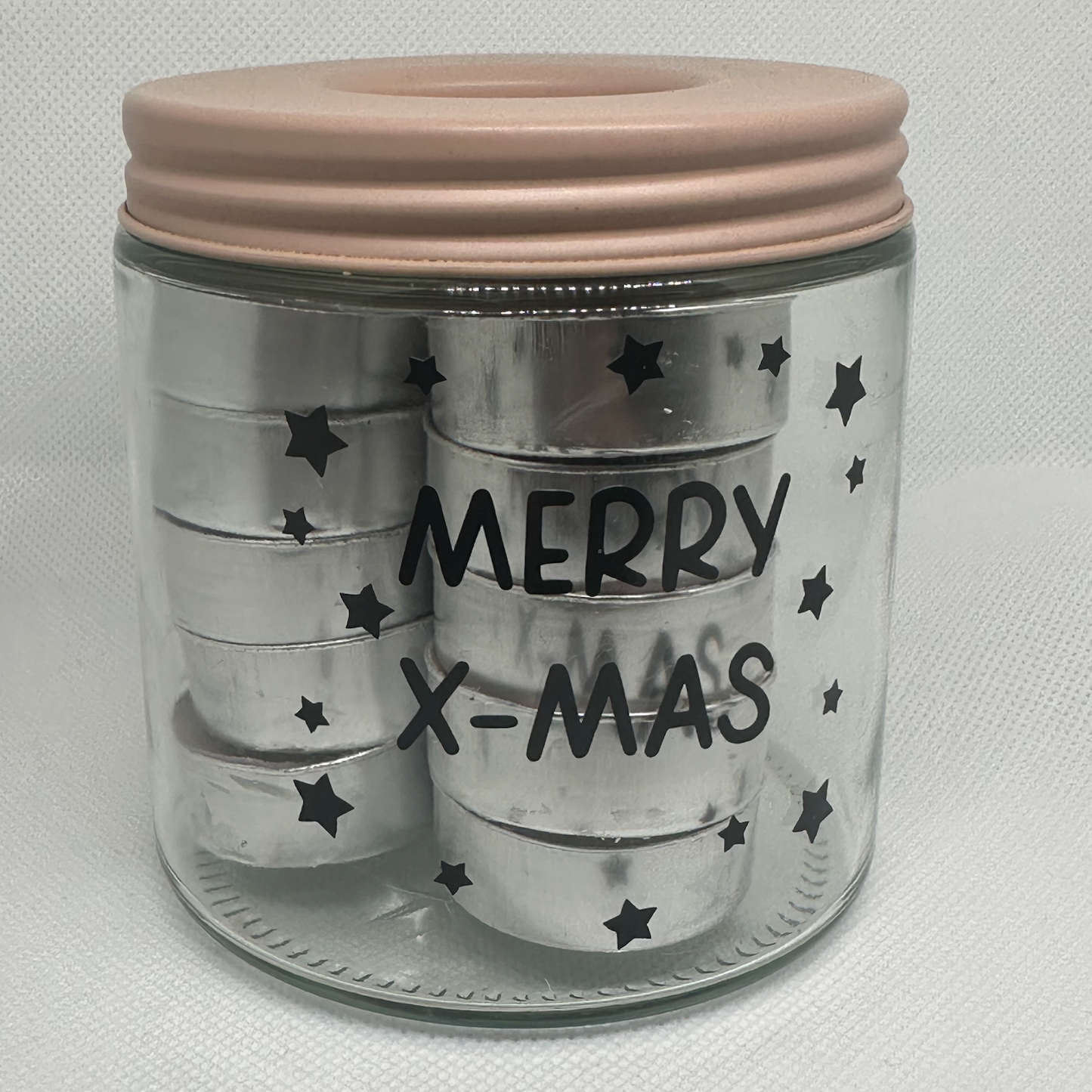 Pot met waxinelichtjes - Merry Christmas