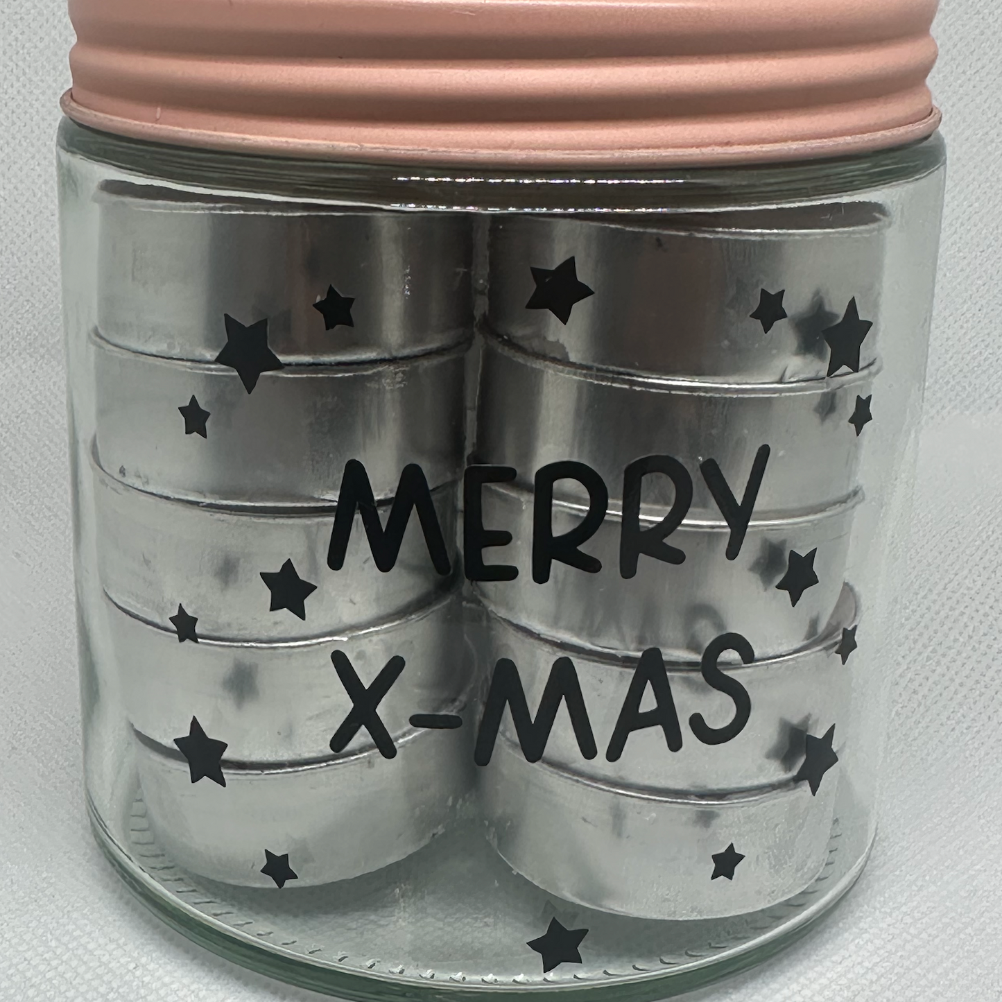 Pot met waxinelichtjes - Merry Christmas